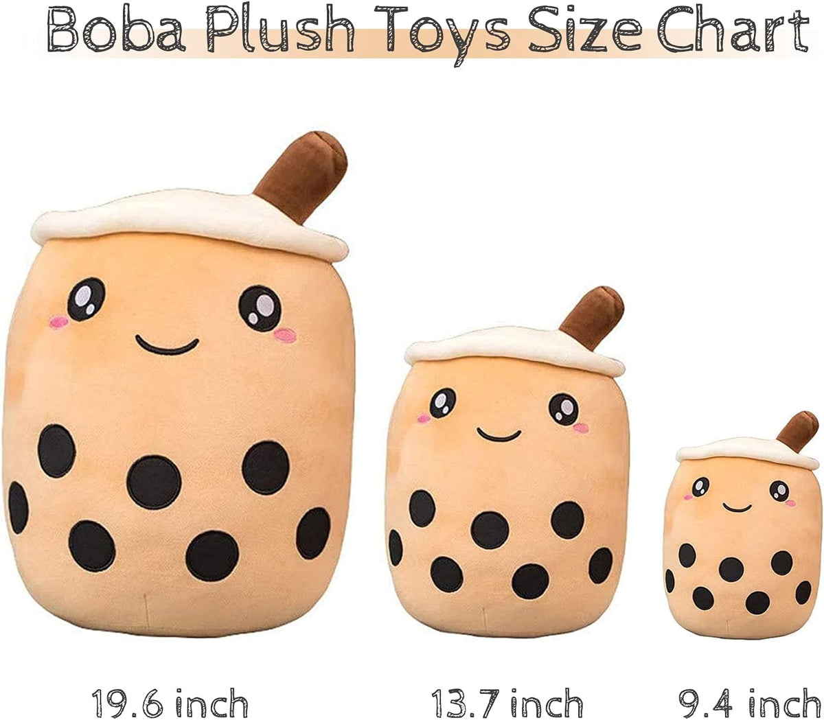 Cute Stuffed Boba Plush Bubble Tea Food Milk Cup Plushie Pillow , Soft Kawaii Hugging Plush Toys Gifts for Kids(Brown, 9.4 Inch)