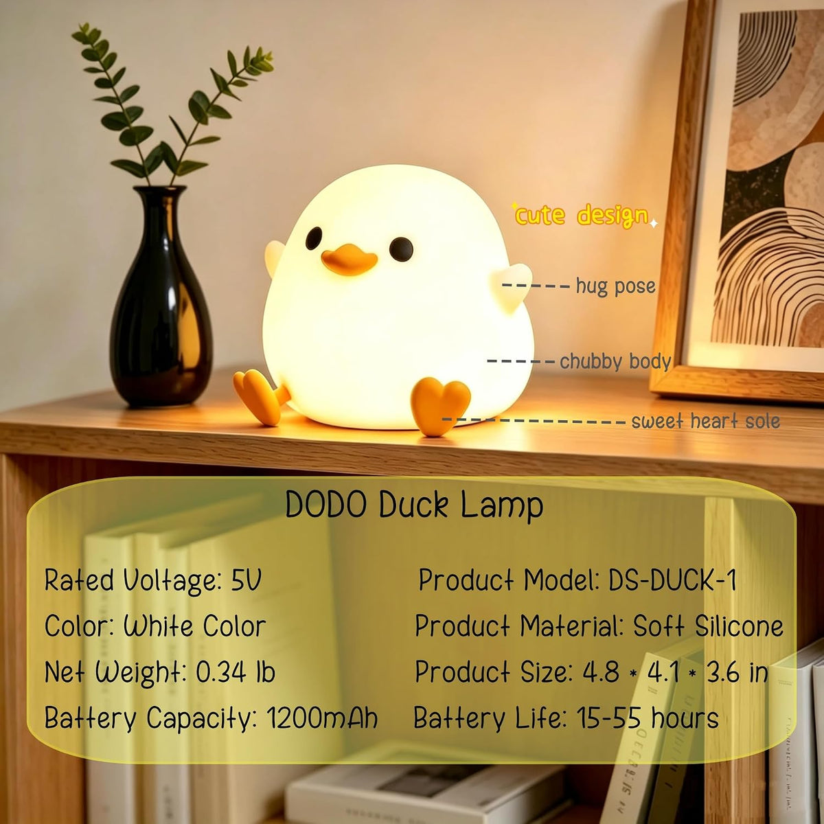 Duck Cute Lamp, Squishy Night Light, Kids Gifts Baby Room Decor