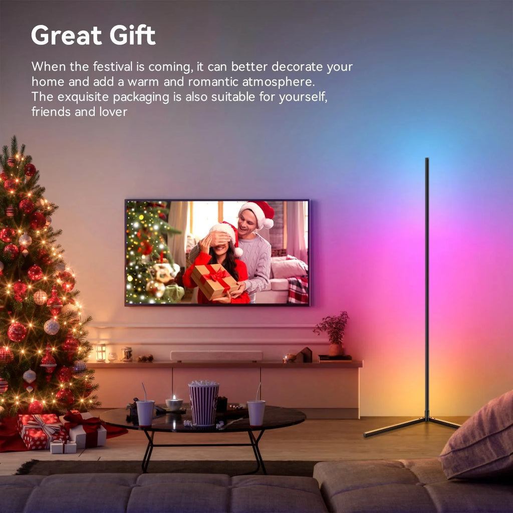 Smart Led Living Room Floor Lamp Rgb Color-Changing Floor Lamp Music Synchronization App Control Suitable for Living Room, Room, Gaming Room Easy to Install