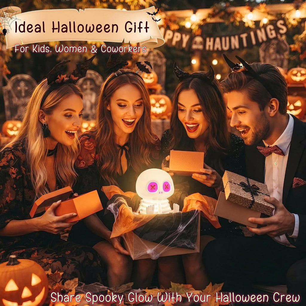 Skeleton Skull Lamp, Halloween Decor Gift, Kid Cute Night Light